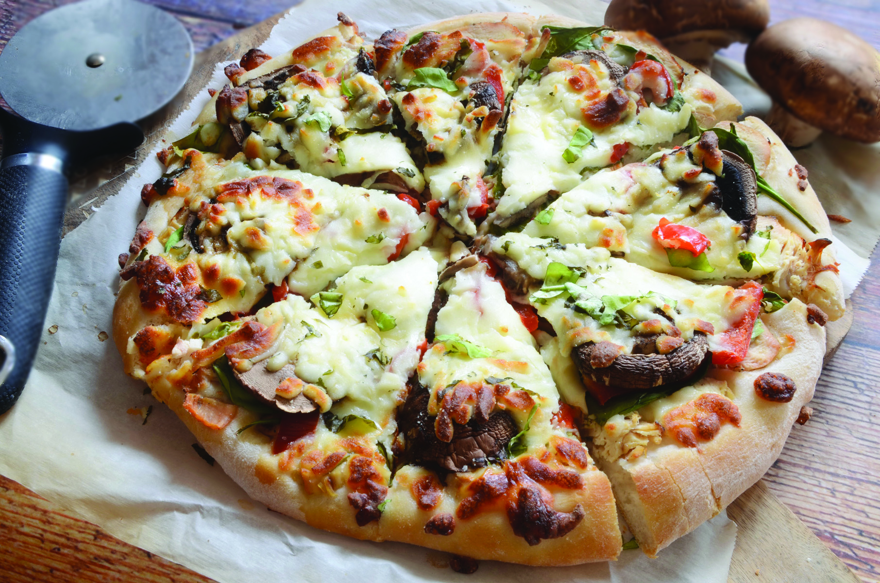 Chicken Portobello Pizza Recipe - Grit